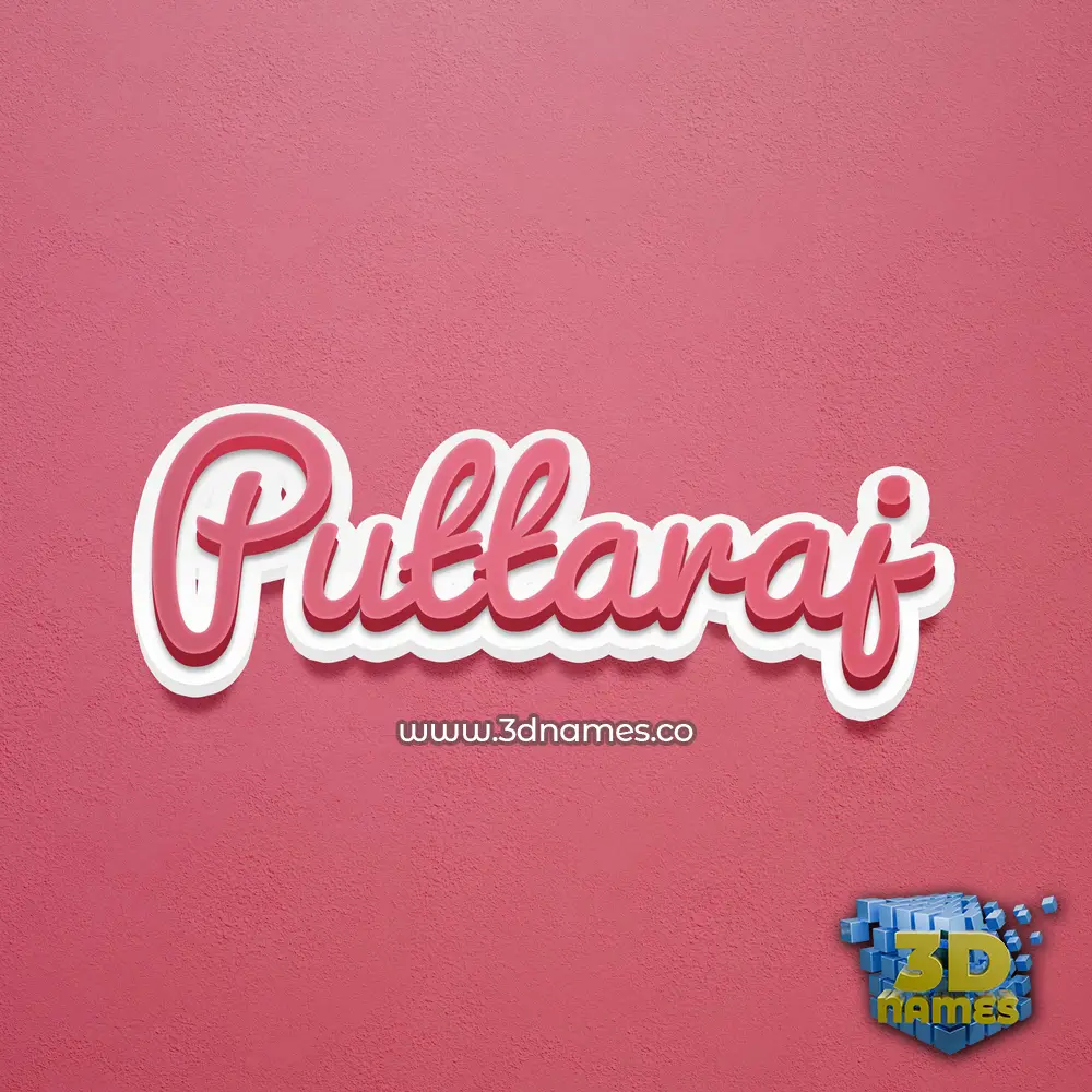 puttaraj in Red Scribble style - 3D name wallpaper