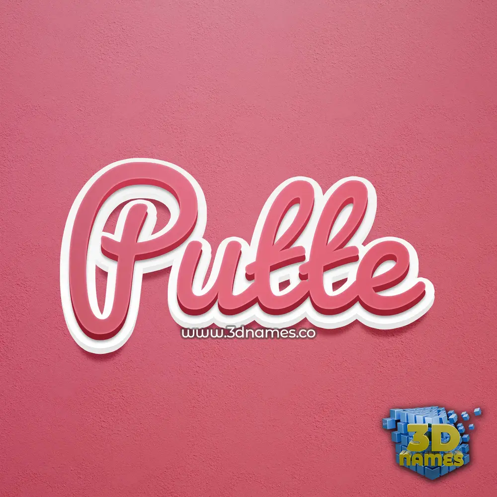 putte in Red Scribble style - 3D name wallpaper