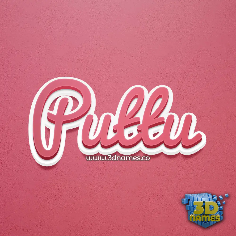 puttu in Red Scribble style - 3D name wallpaper
