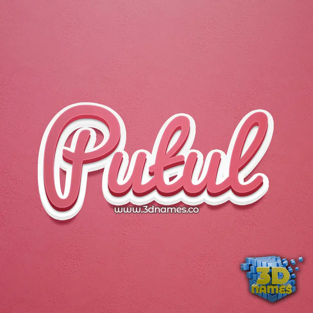 putul in Red Scribble style - 3D name wallpaper