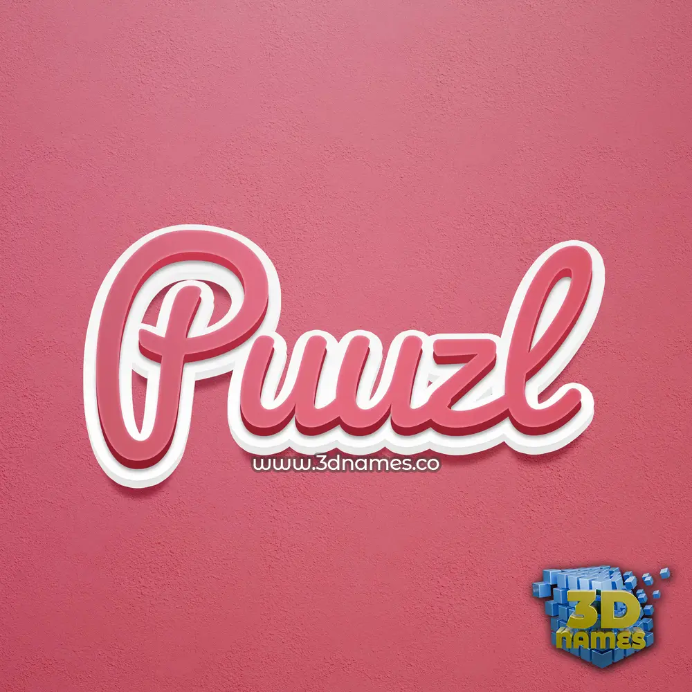 puuzl in Red Scribble style - 3D name wallpaper