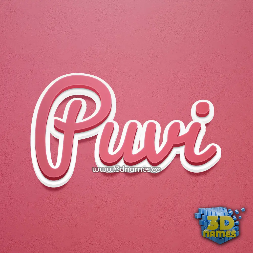 puvi in Red Scribble style - 3D name wallpaper