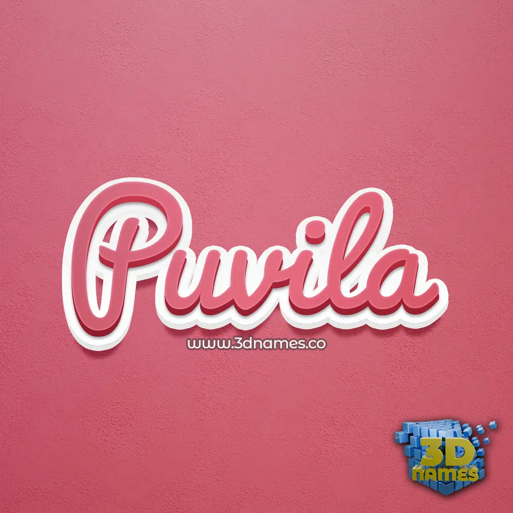puvila in Red Scribble style - 3D name wallpaper