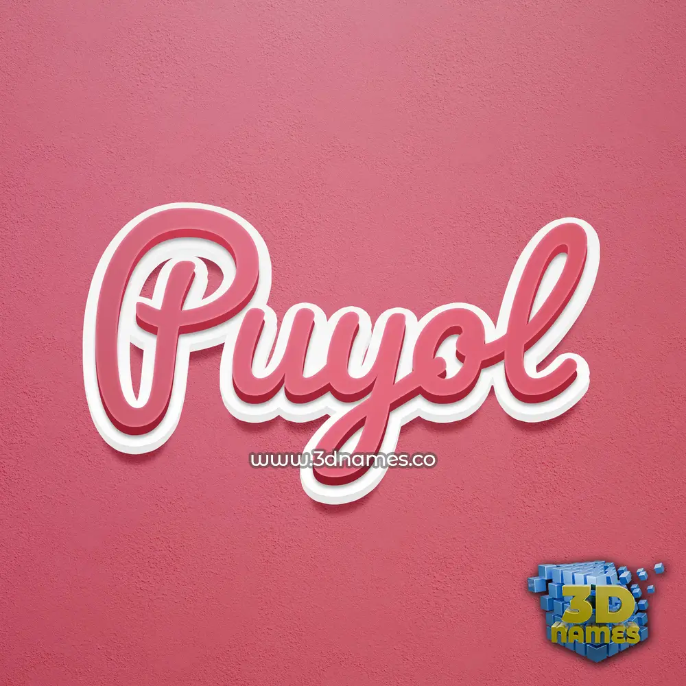 puyol in Red Scribble style - 3D name wallpaper