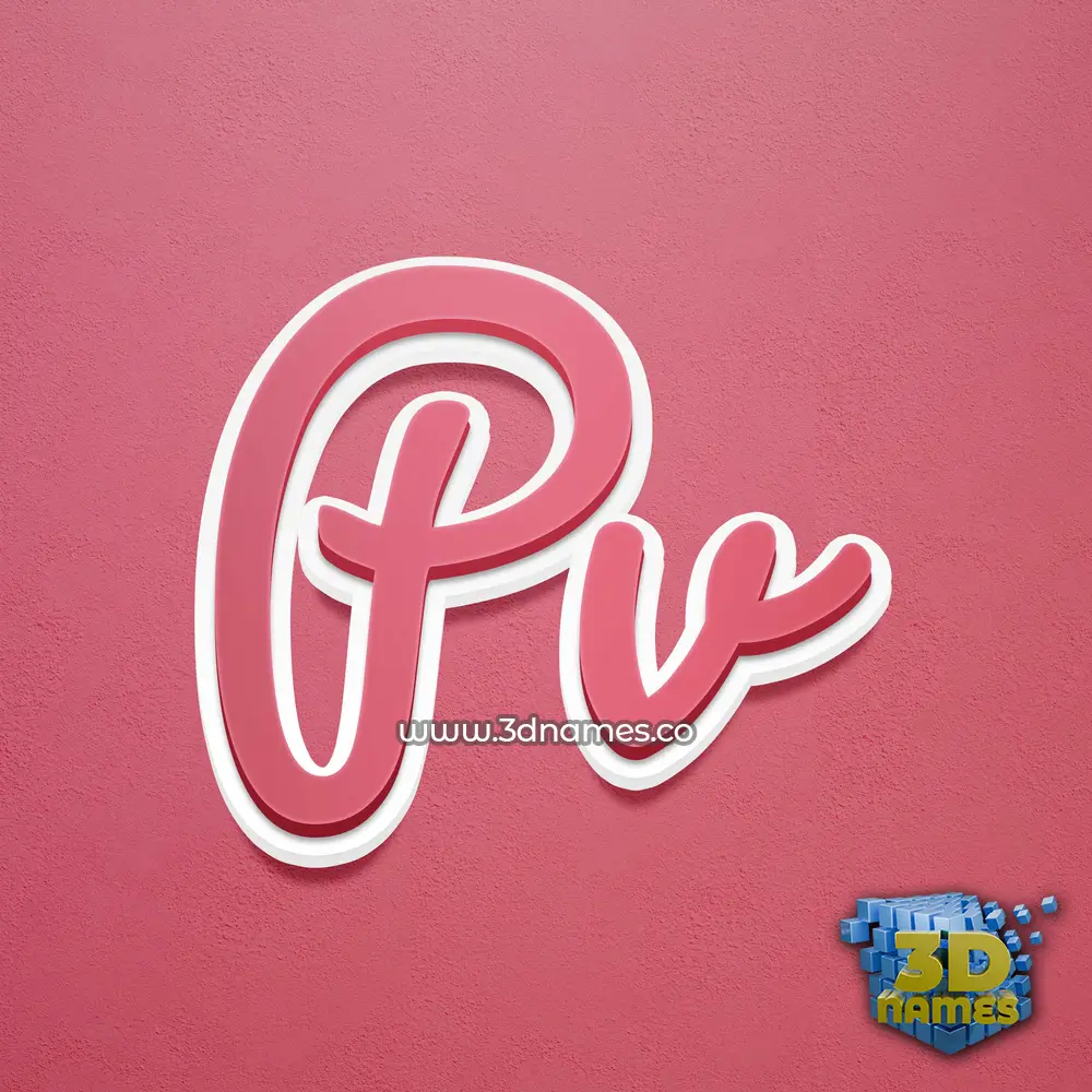 pv in Red Scribble style - 3D name wallpaper