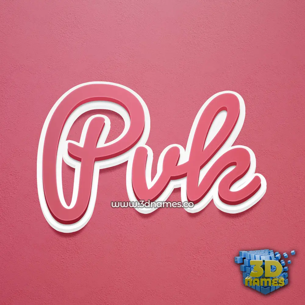 pvk in Red Scribble style - 3D name wallpaper
