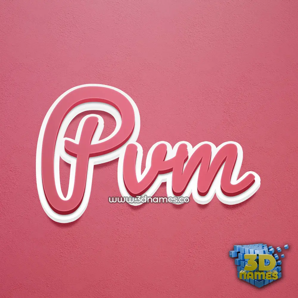 pvm in Red Scribble style - 3D name wallpaper
