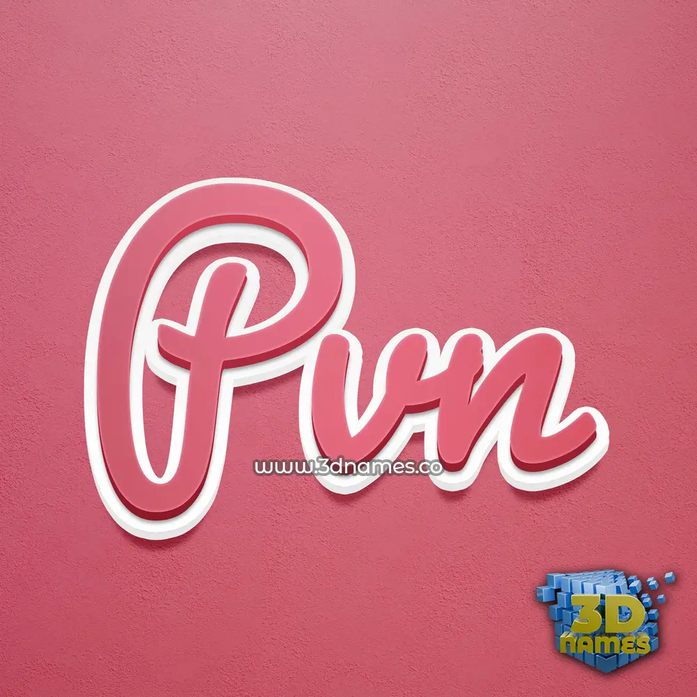 pvn in Red Scribble style - 3D name wallpaper