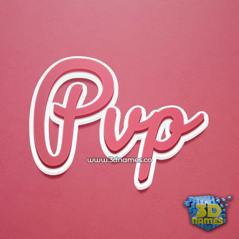 pvp in Red Scribble style - 3D name wallpaper