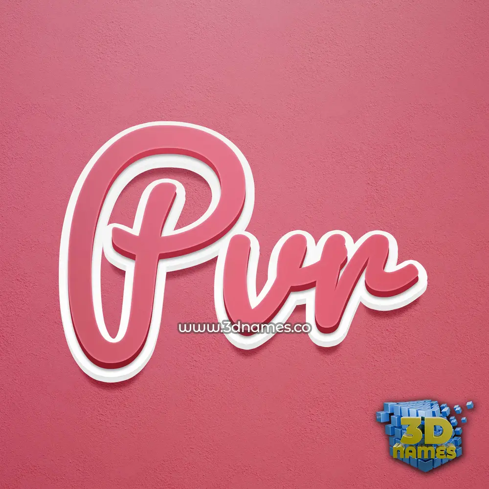 pvr in Red Scribble style - 3D name wallpaper