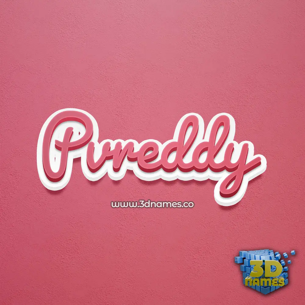 pvreddy in Red Scribble style - 3D name wallpaper