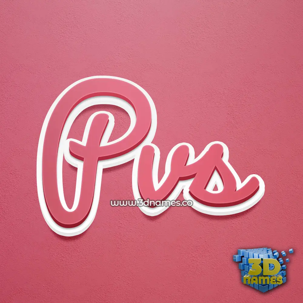 pvs in Red Scribble style - 3D name wallpaper