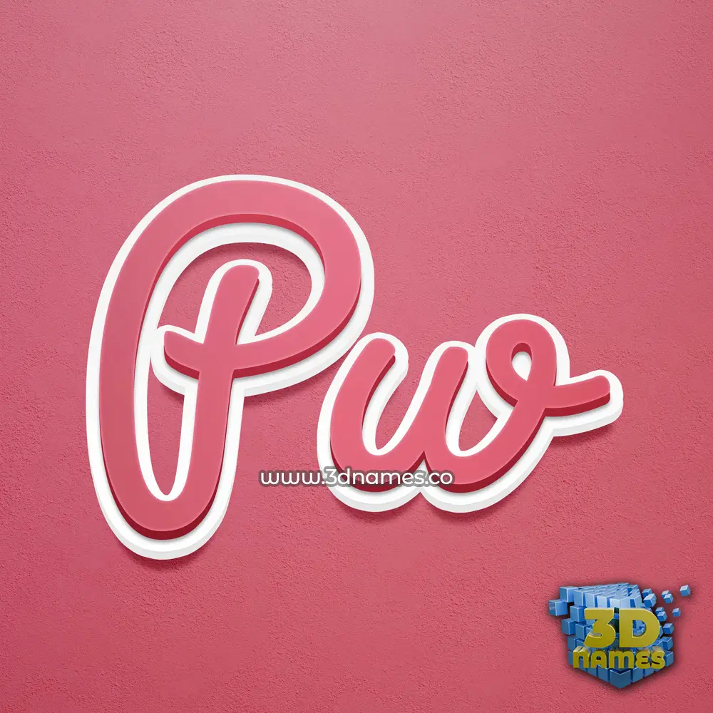 pw in Red Scribble style - 3D name wallpaper
