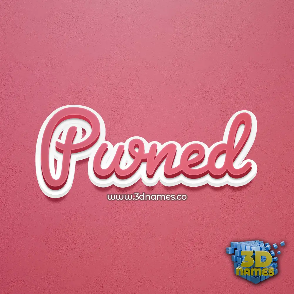 pwned in Red Scribble style - 3D name wallpaper
