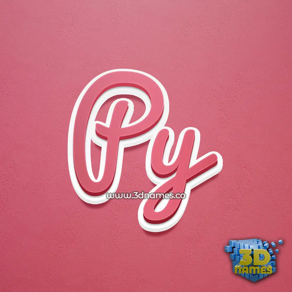 py in Red Scribble style - 3D name wallpaper