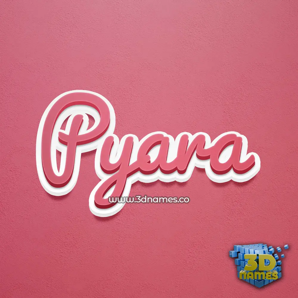 pyara in Red Scribble style - 3D name wallpaper