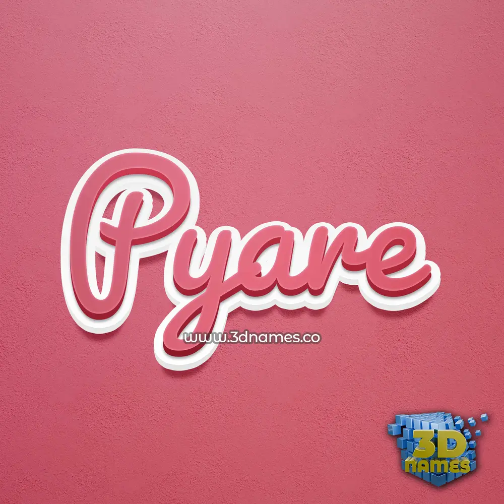 pyare in Red Scribble style - 3D name wallpaper