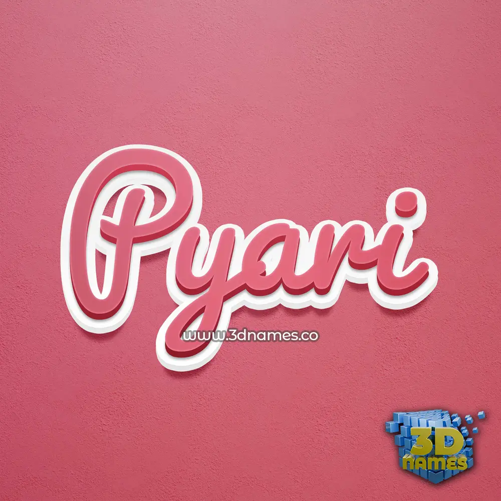 pyari in Red Scribble style - 3D name wallpaper
