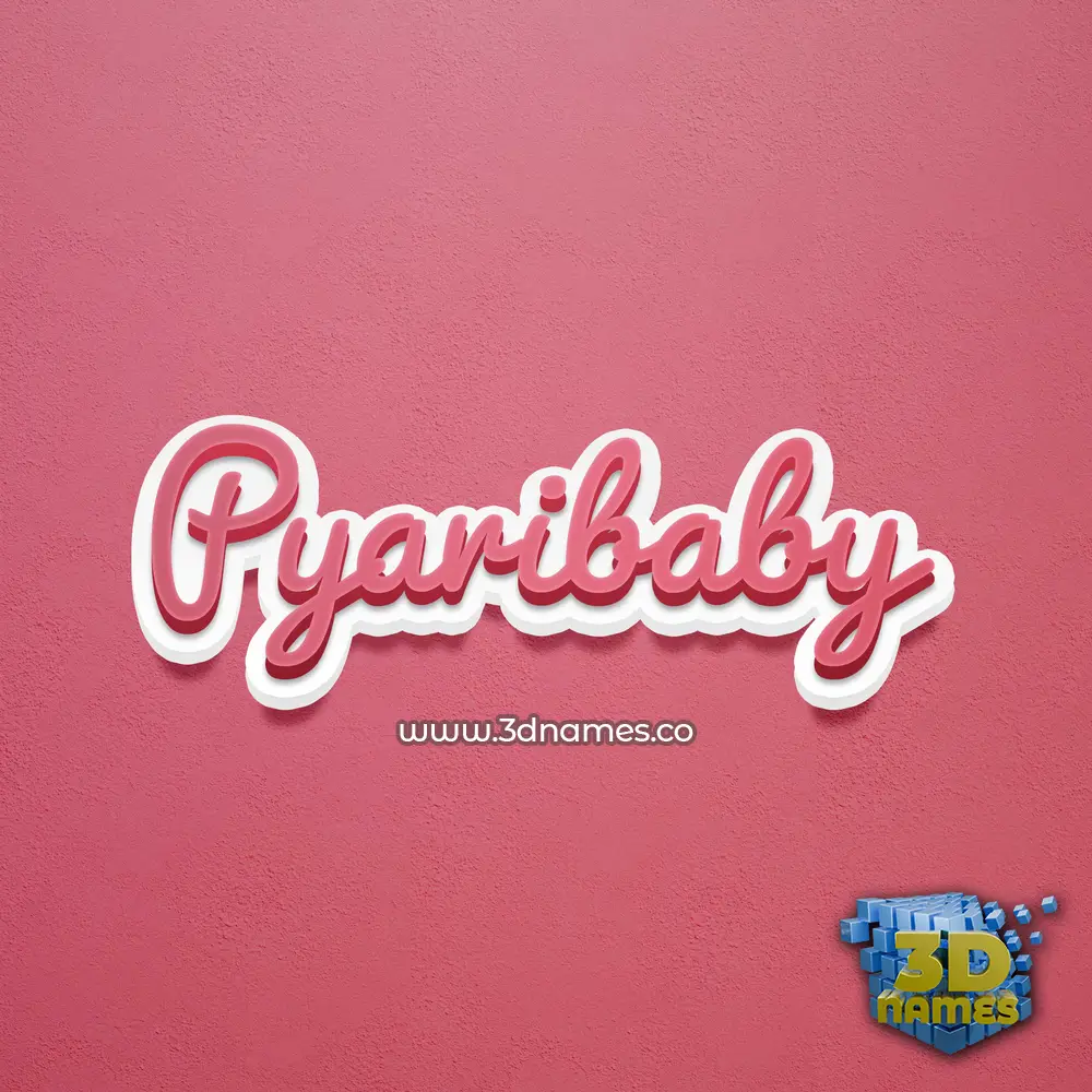 pyaribaby in Red Scribble style - 3D name wallpaper