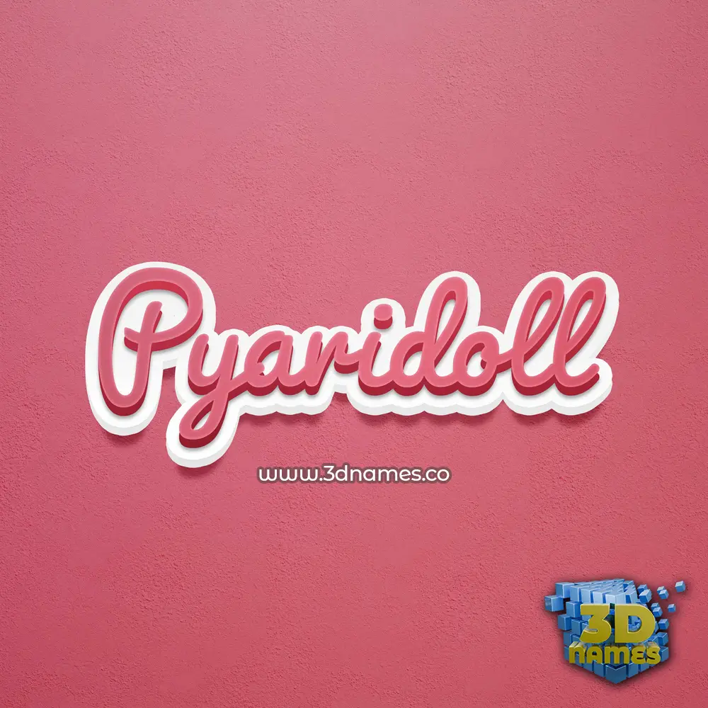 pyaridoll in Red Scribble style - 3D name wallpaper