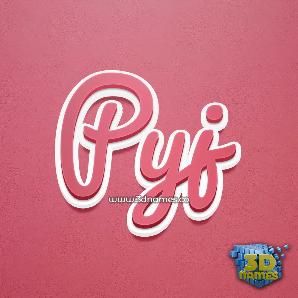 pyj in Red Scribble style - 3D name wallpaper