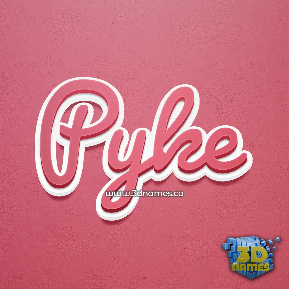 pyke in Red Scribble style - 3D name wallpaper