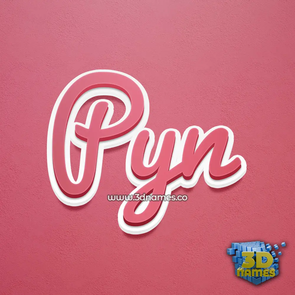 pyn in Red Scribble style - 3D name wallpaper