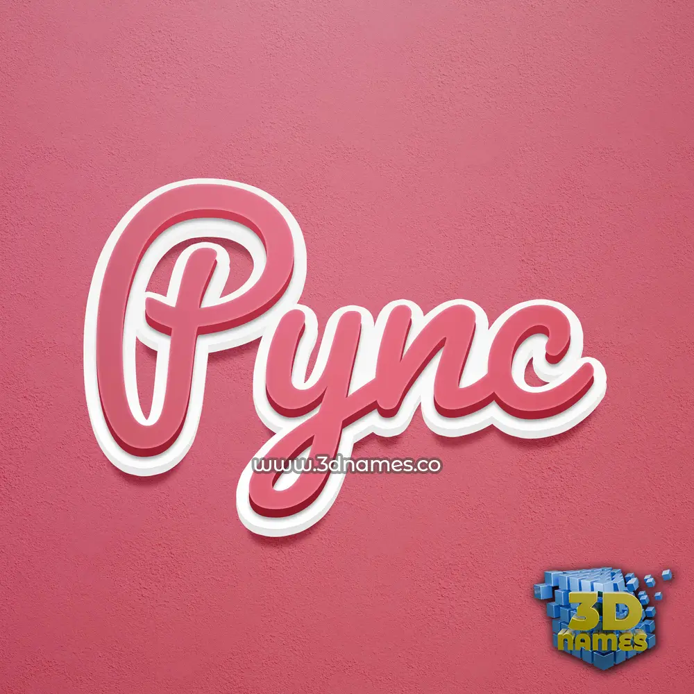 pync in Red Scribble style - 3D name wallpaper