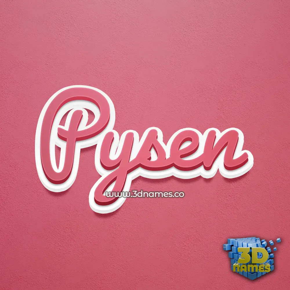 pysen in Red Scribble style - 3D name wallpaper
