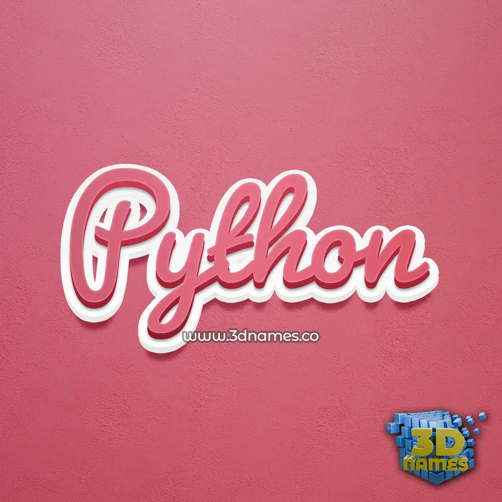 python in Red Scribble style - 3D name wallpaper