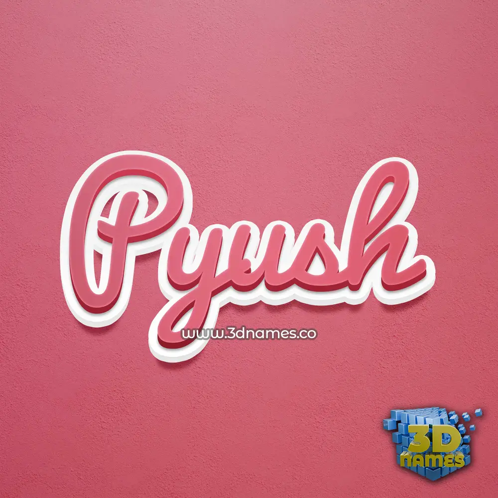 pyush in Red Scribble style - 3D name wallpaper