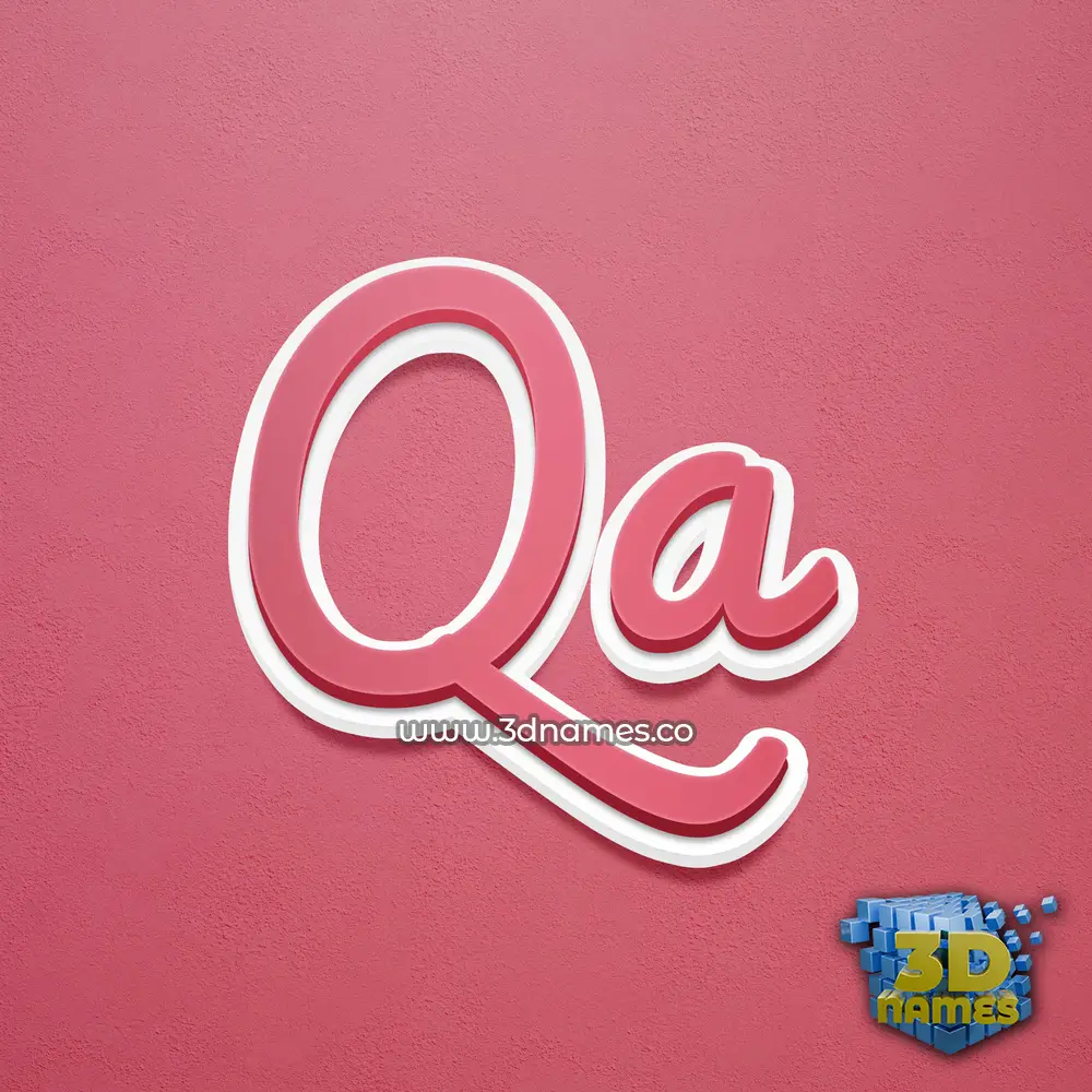 qa in Red Scribble style - 3D name wallpaper