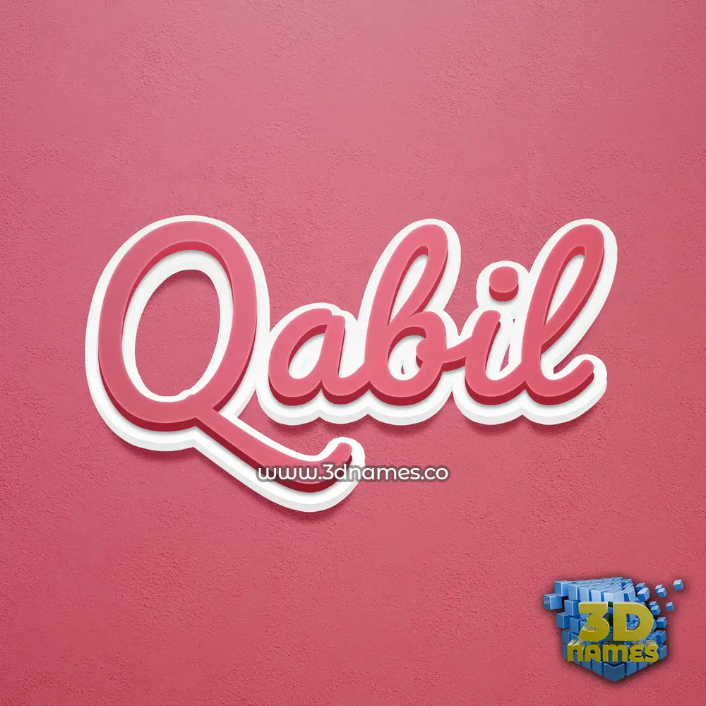 qabil in Red Scribble style - 3D name wallpaper