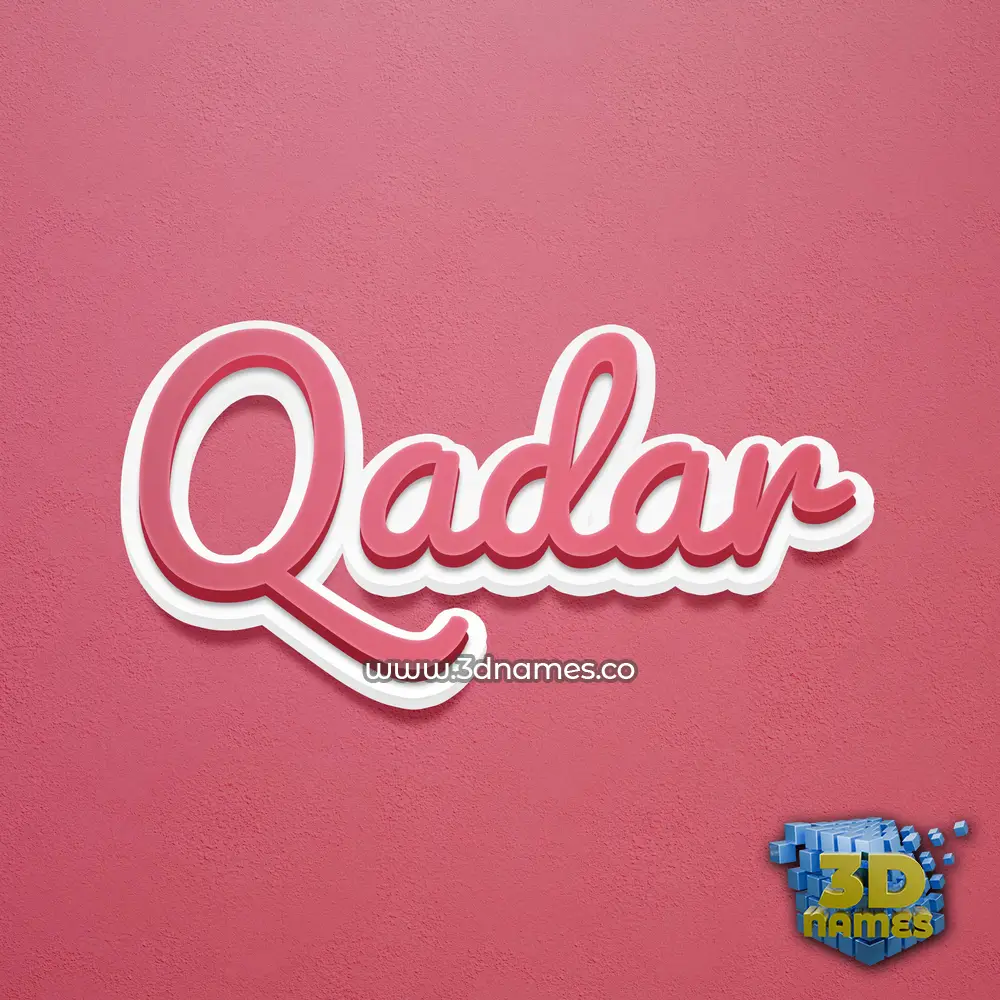 qadar in Red Scribble style - 3D name wallpaper