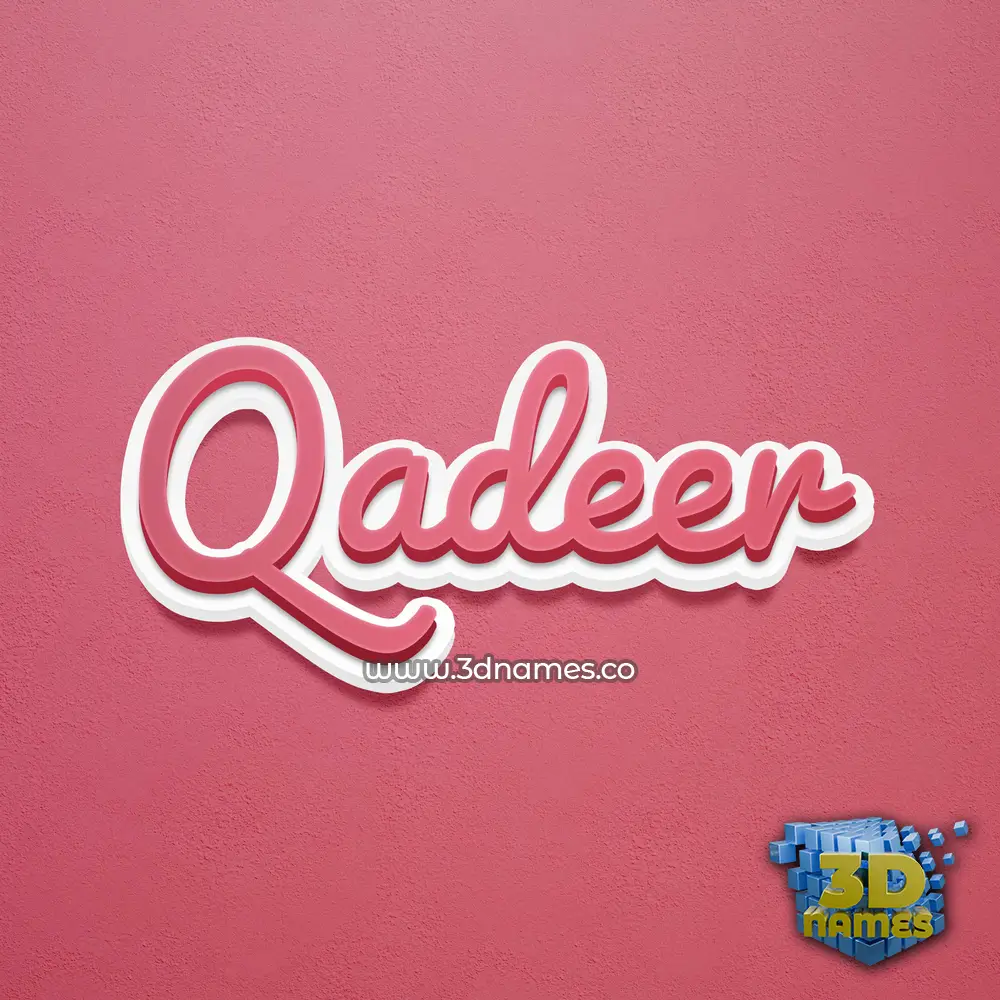 qadeer in Red Scribble style - 3D name wallpaper