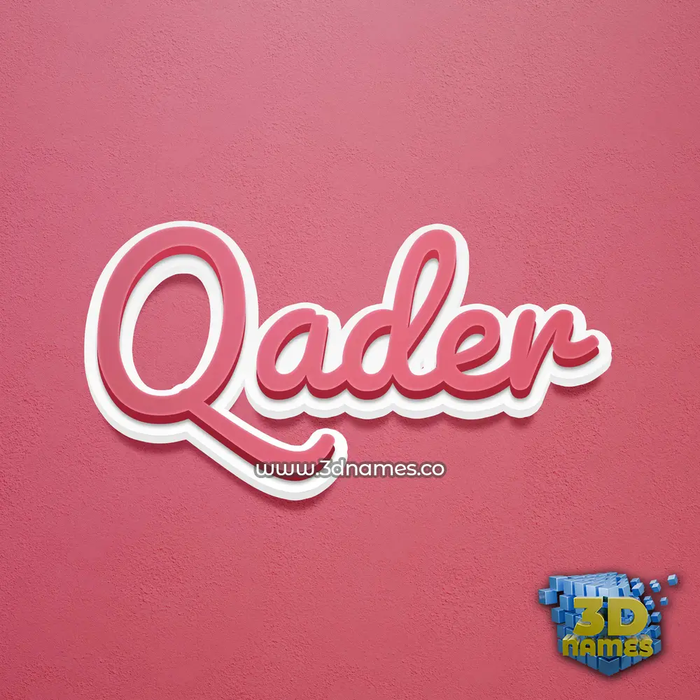 qader in Red Scribble style - 3D name wallpaper