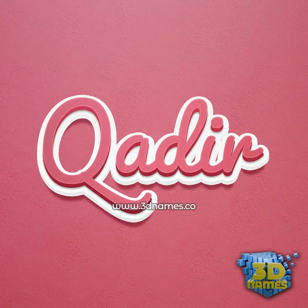 qadir in Red Scribble style - 3D name wallpaper