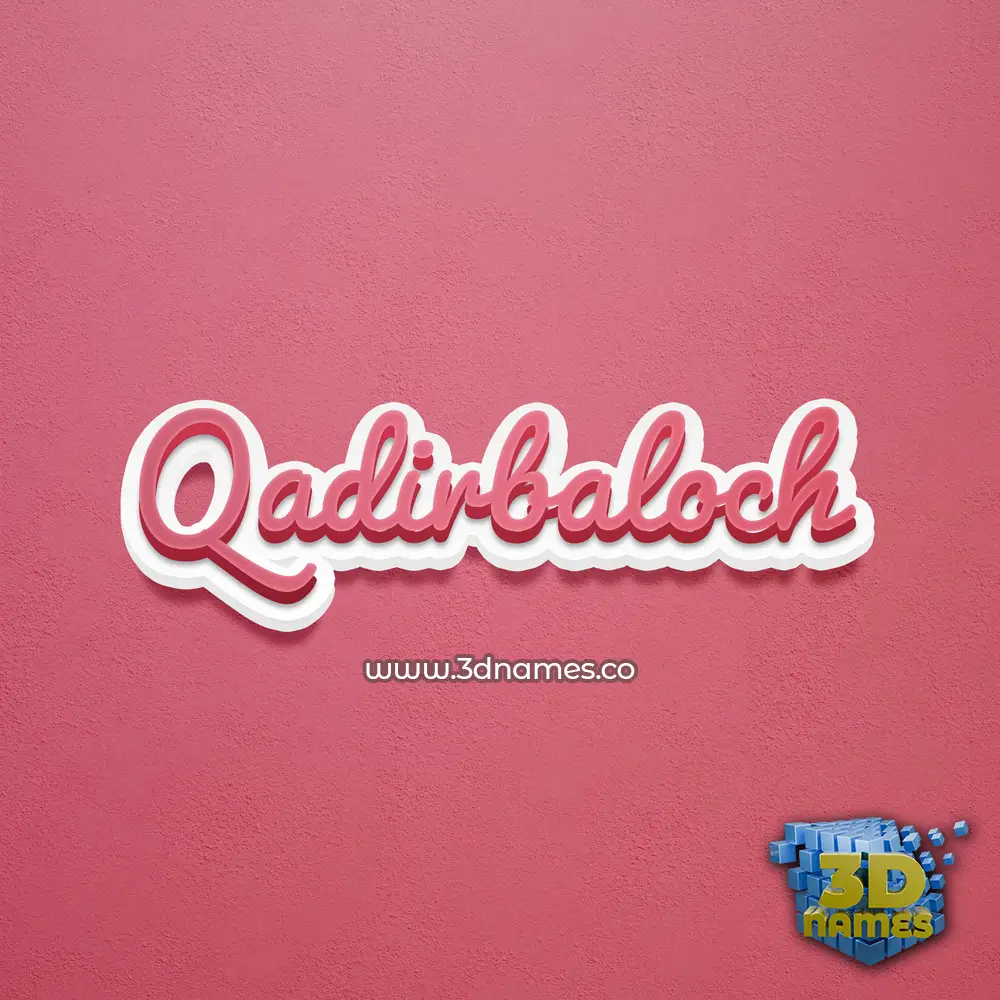 qadirbaloch in Red Scribble style - 3D name wallpaper