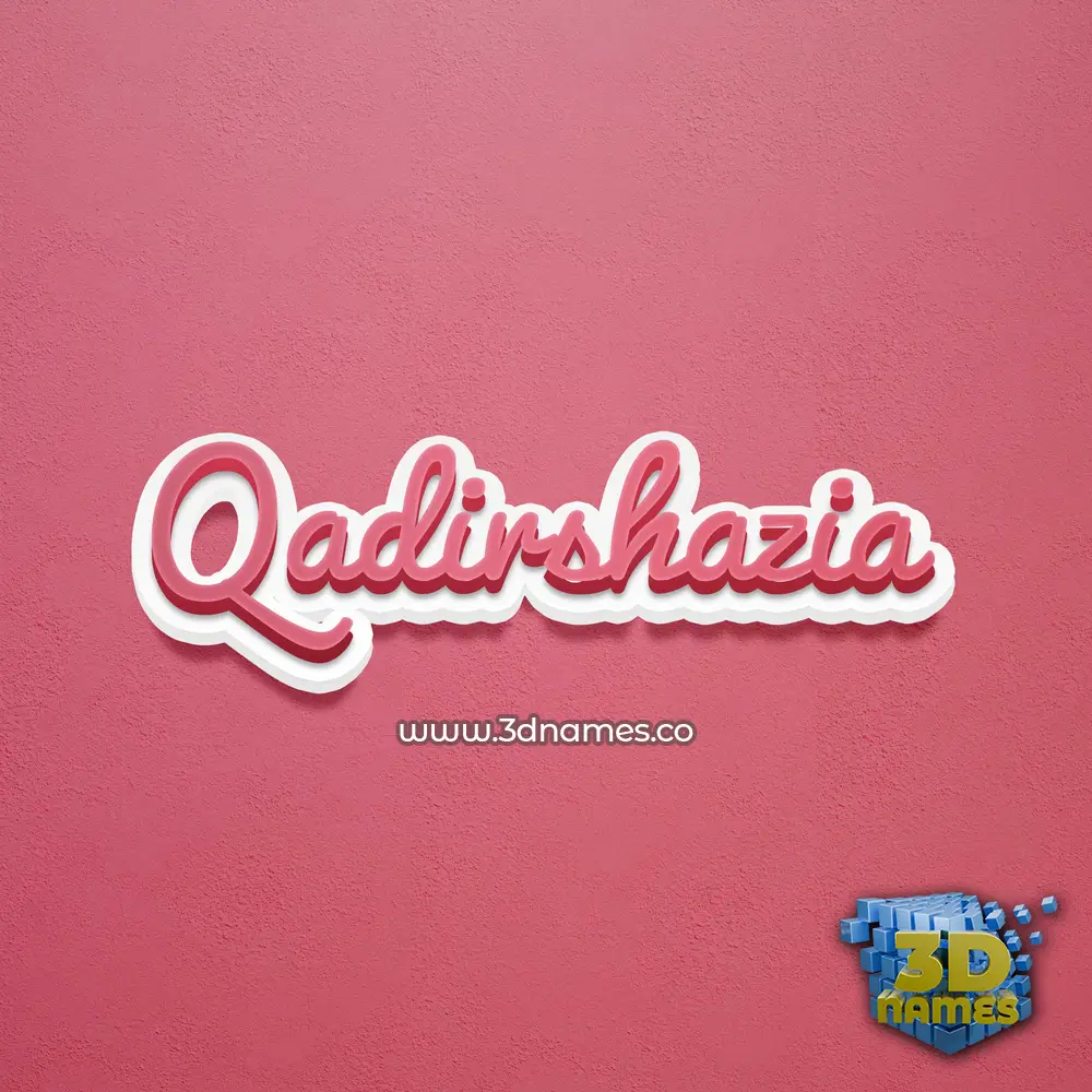 qadirshazia in Red Scribble style - 3D name wallpaper