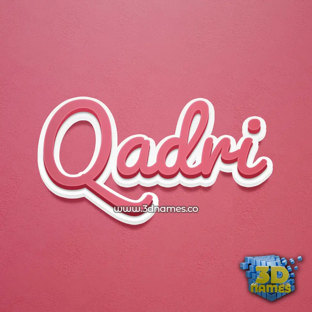 qadri in Red Scribble style - 3D name wallpaper