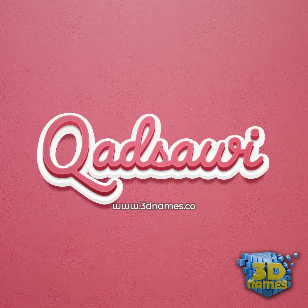 qadsawi in Red Scribble style - 3D name wallpaper