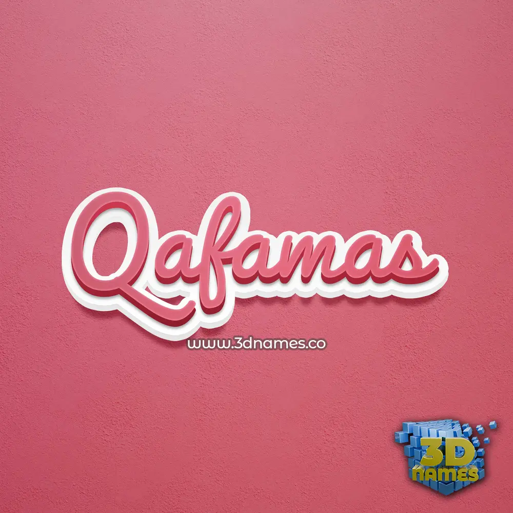 qafamas in Red Scribble style - 3D name wallpaper