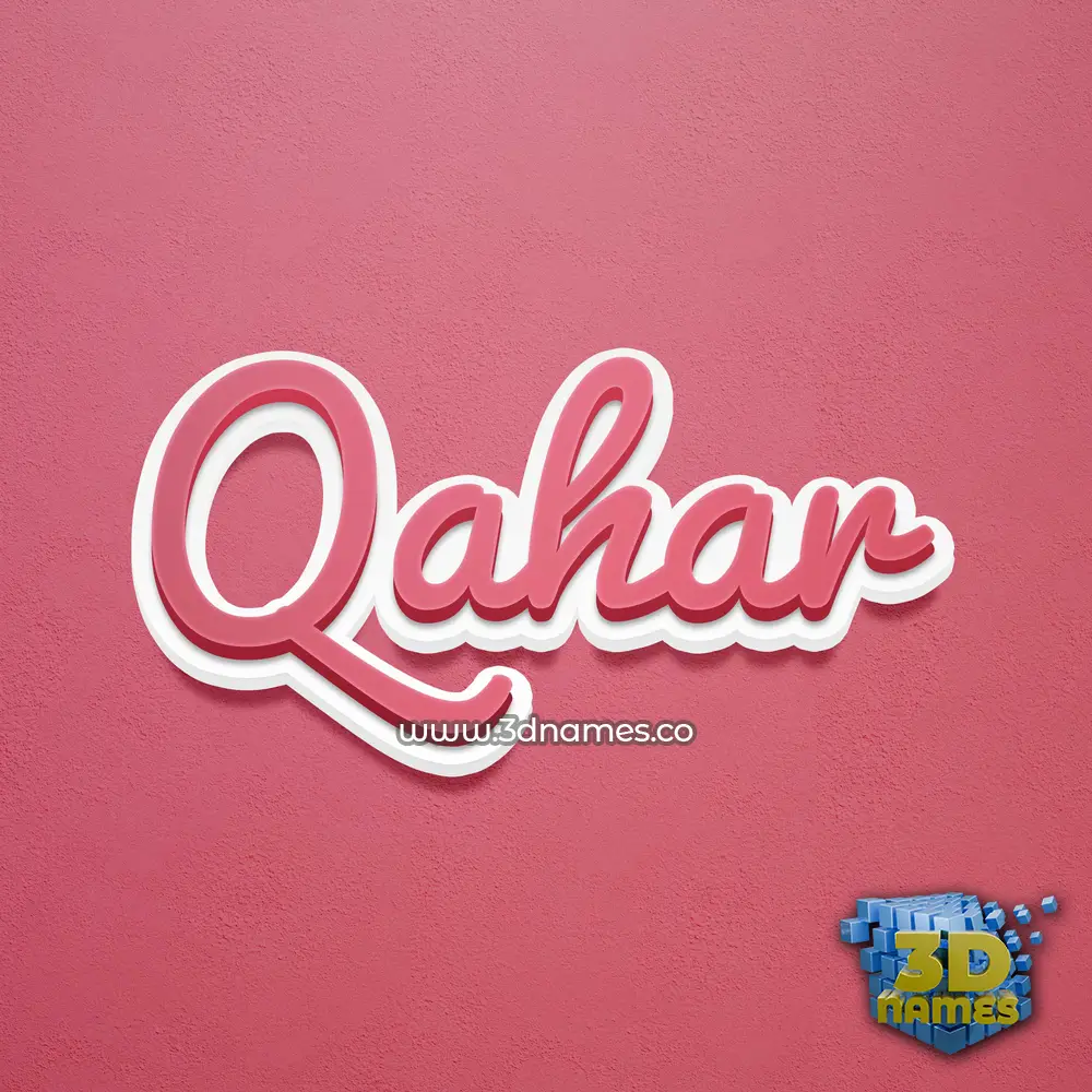 qahar in Red Scribble style - 3D name wallpaper