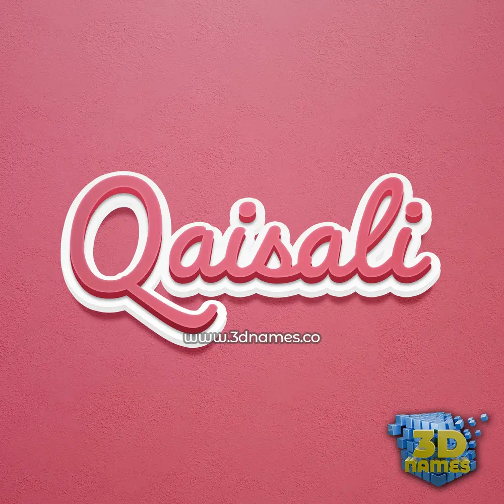 qaisali in Red Scribble style - 3D name wallpaper