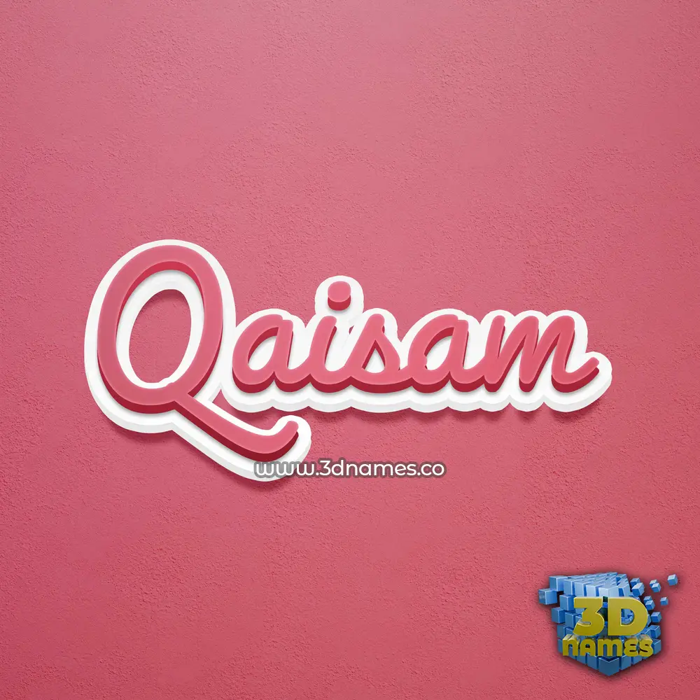 qaisam in Red Scribble style - 3D name wallpaper
