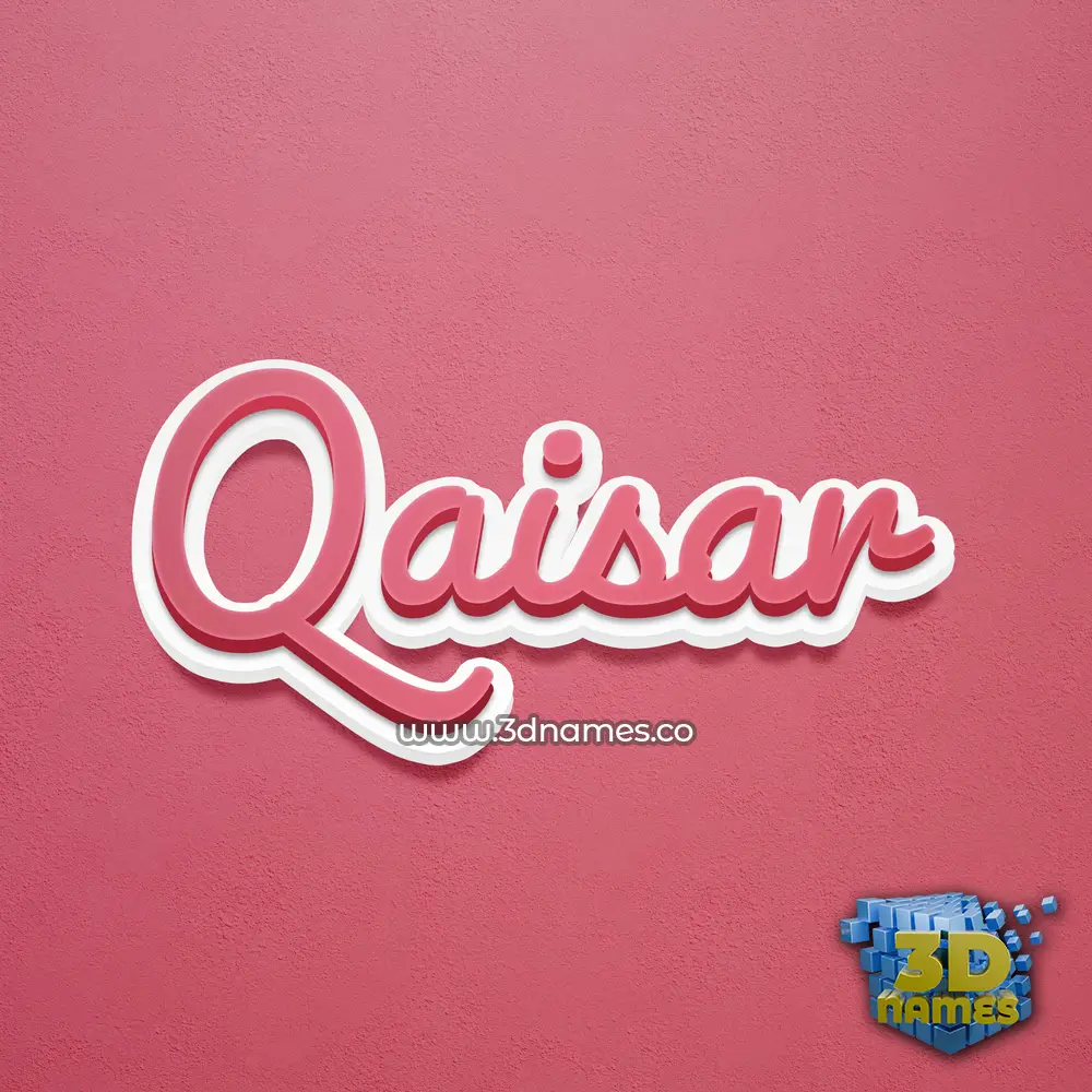 qaisar in Red Scribble style - 3D name wallpaper
