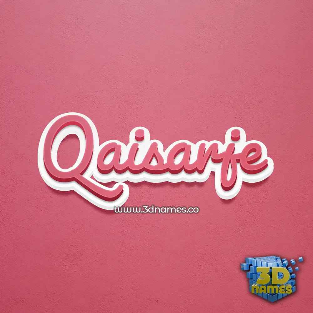 qaisarje in Red Scribble style - 3D name wallpaper