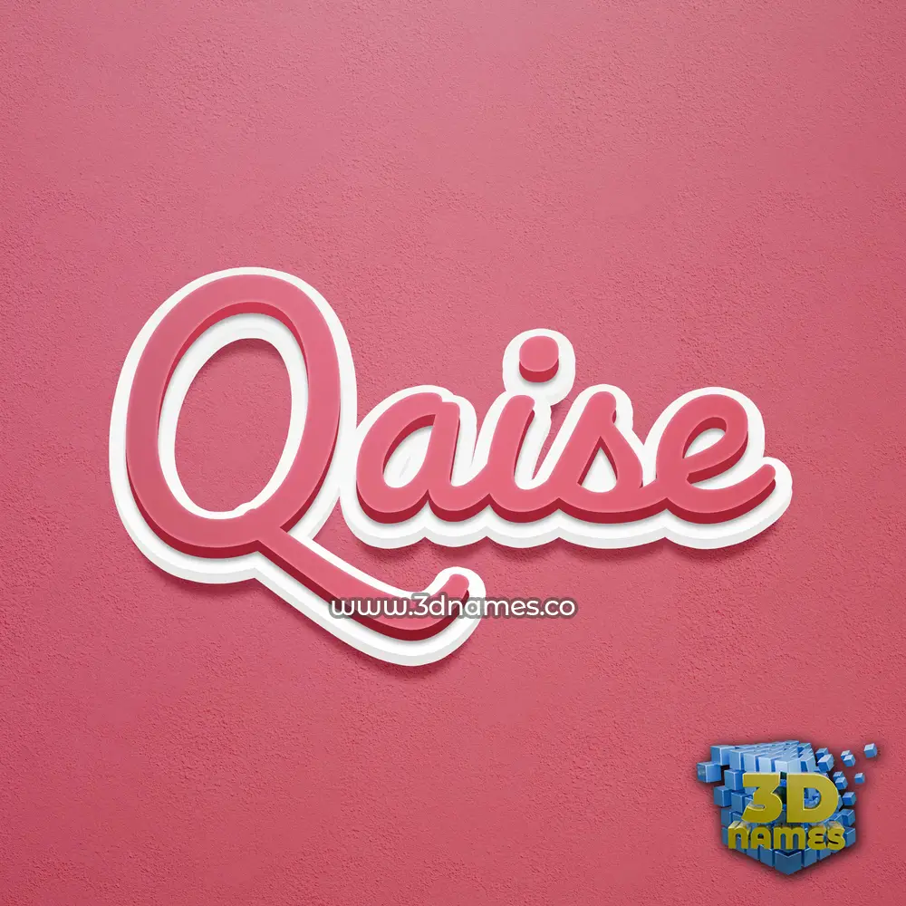 qaise in Red Scribble style - 3D name wallpaper