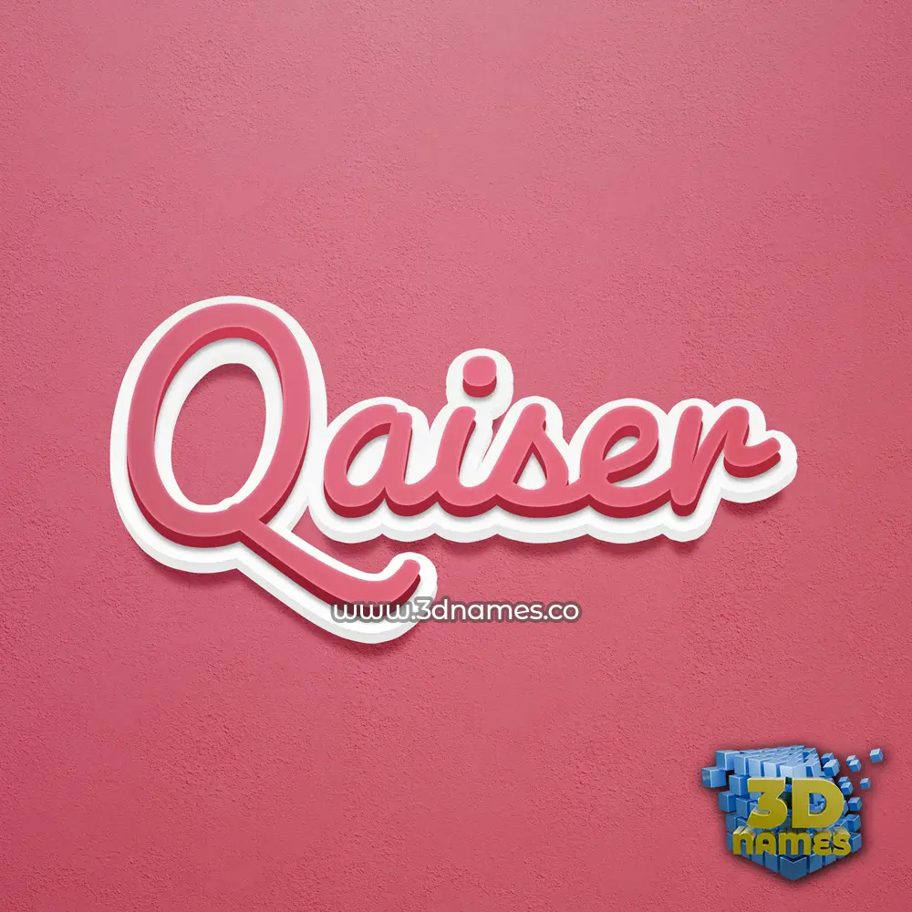 qaiser in Red Scribble style - 3D name wallpaper