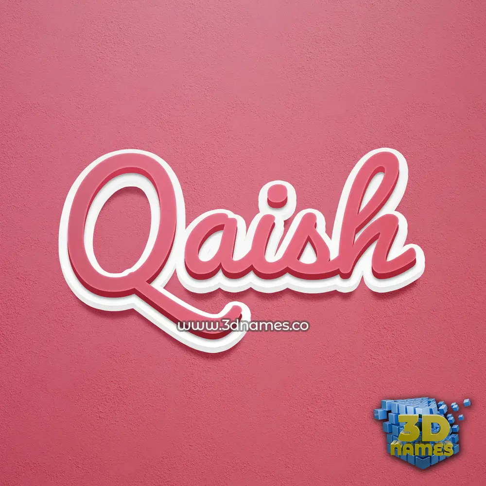 qaish in Red Scribble style - 3D name wallpaper